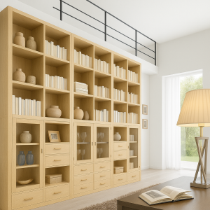 Librería Colonial Madera de Roble Natural