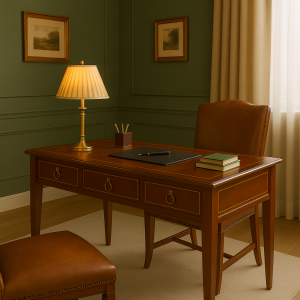 Mesa Despacho Patas Aguja Caoba y Limoncillo