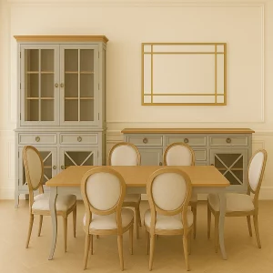 Comedor Lagos Gris y Cerezo