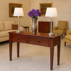 Consola Patas Aguja Caoba