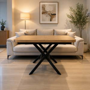 Mesa Elevable con motor. Acabado Roble Natural. Disponible en varias medidas