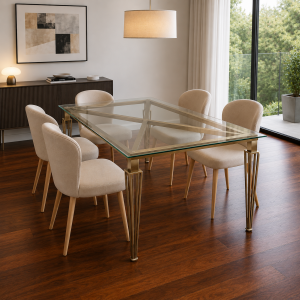 Mesa Comedor Patas Aguja con cruceta